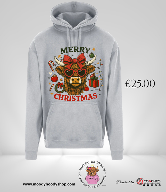 Merry Christmas Highland Cow Hoodie - RTX