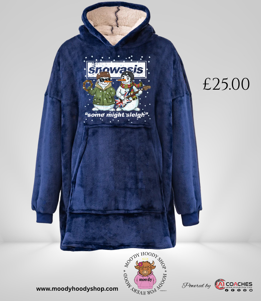 Adult's Oversized Hooded Blanket/Ooudie with Sherpa Lining - Snowasis