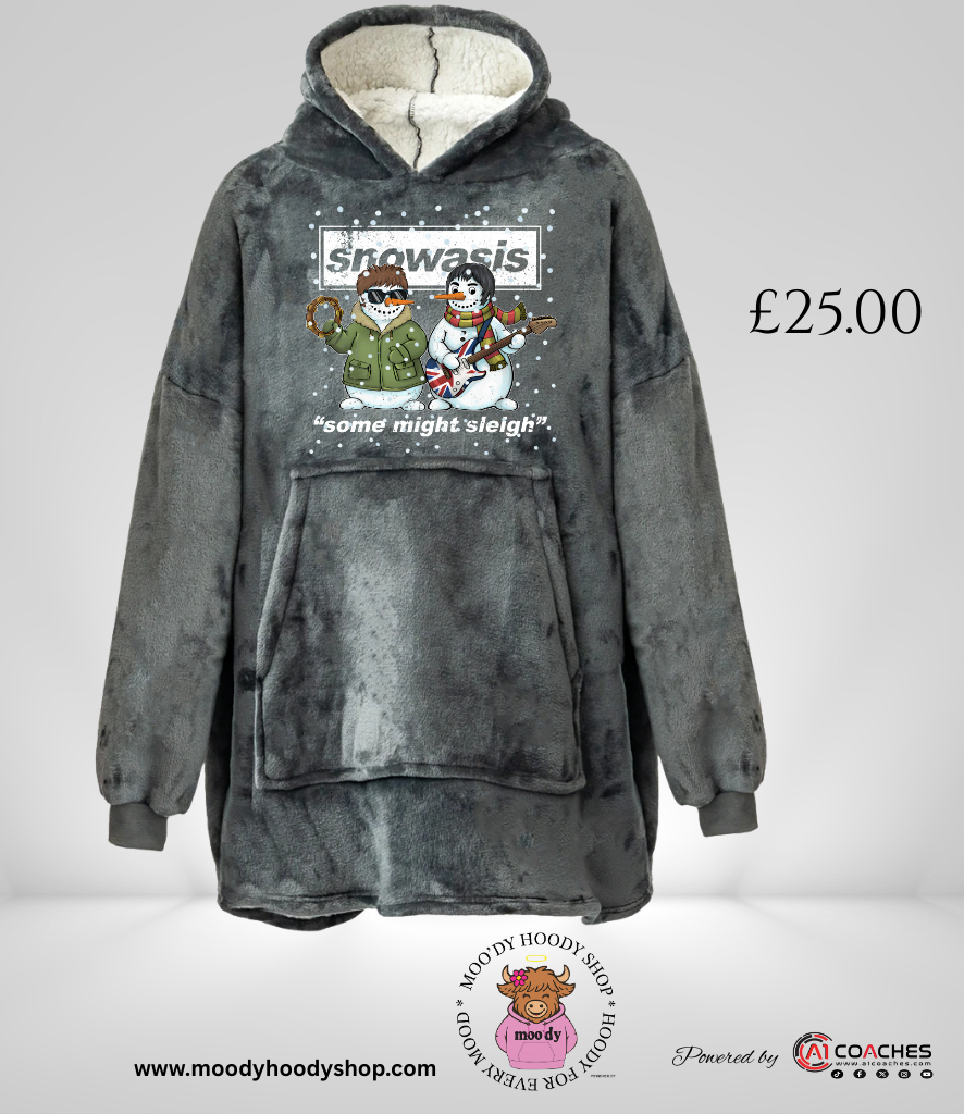 Adult's Oversized Hooded Blanket/Ooudie with Sherpa Lining - Snowasis