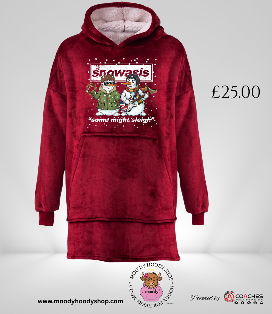 Adult's Oversized Hooded Blanket/Ooudie with Sherpa Lining - Snowasis