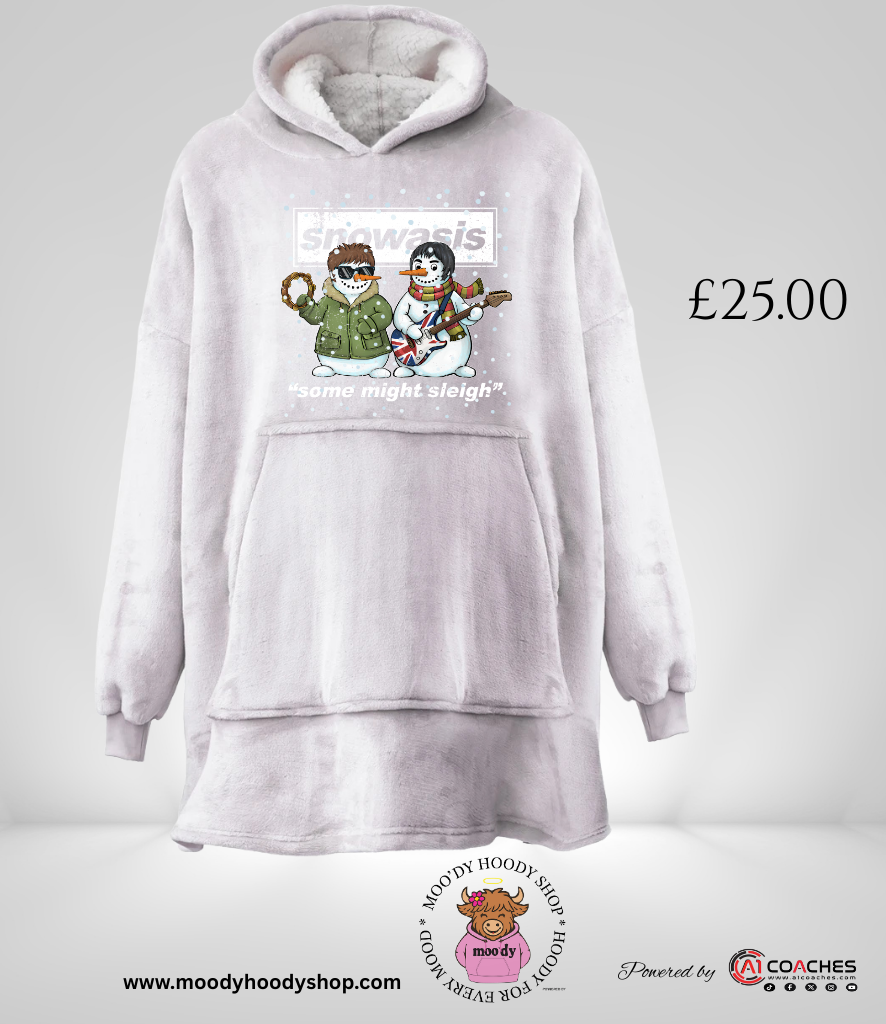 Adult's Oversized Hooded Blanket/Ooudie with Sherpa Lining - Snowasis