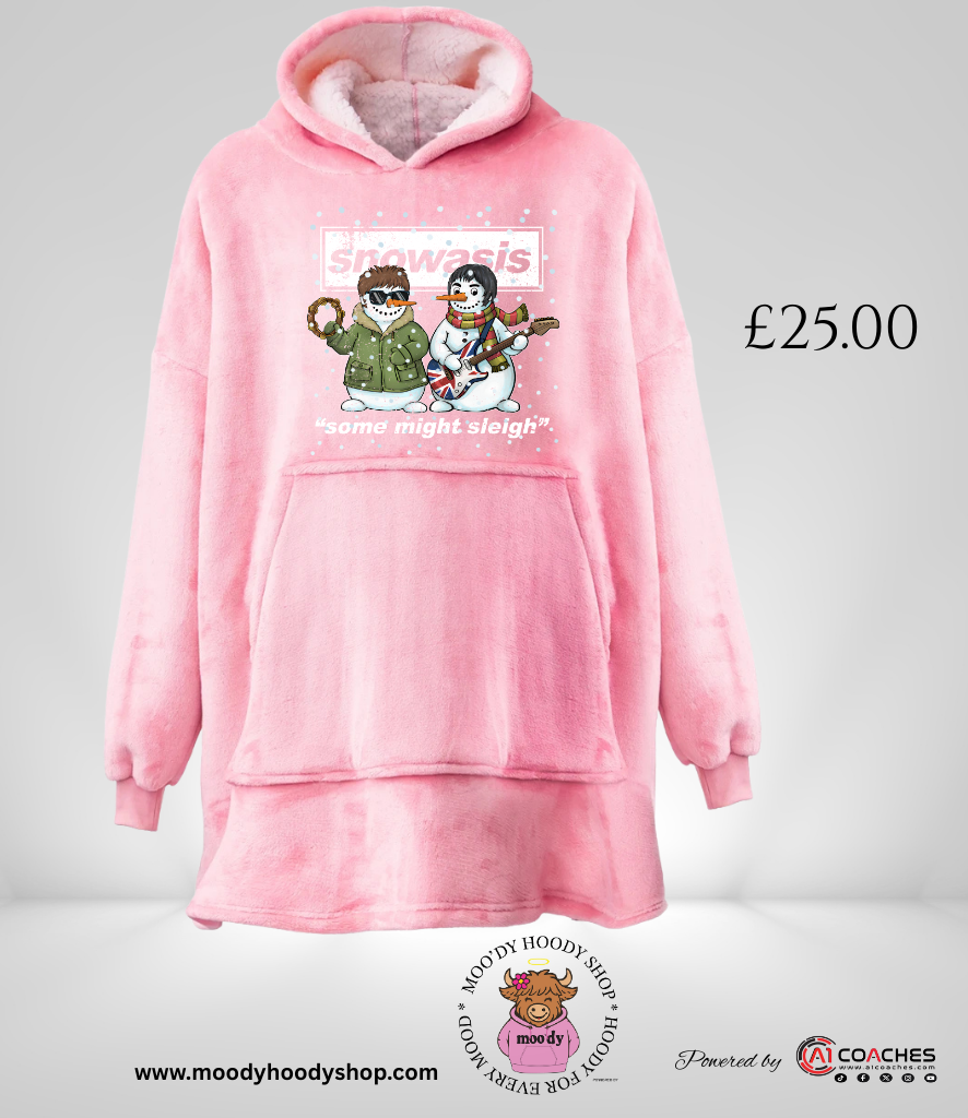 Adult's Oversized Hooded Blanket/Ooudie with Sherpa Lining - Snowasis