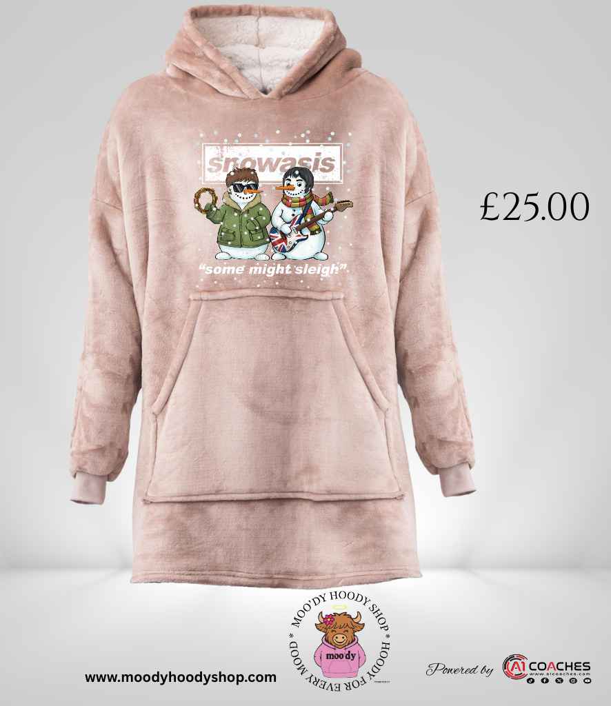 Adult's Oversized Hooded Blanket/Ooudie with Sherpa Lining - Snowasis