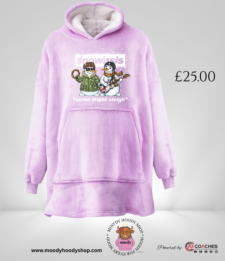 Adult's Oversized Hooded Blanket/Ooudie with Sherpa Lining - Snowasis