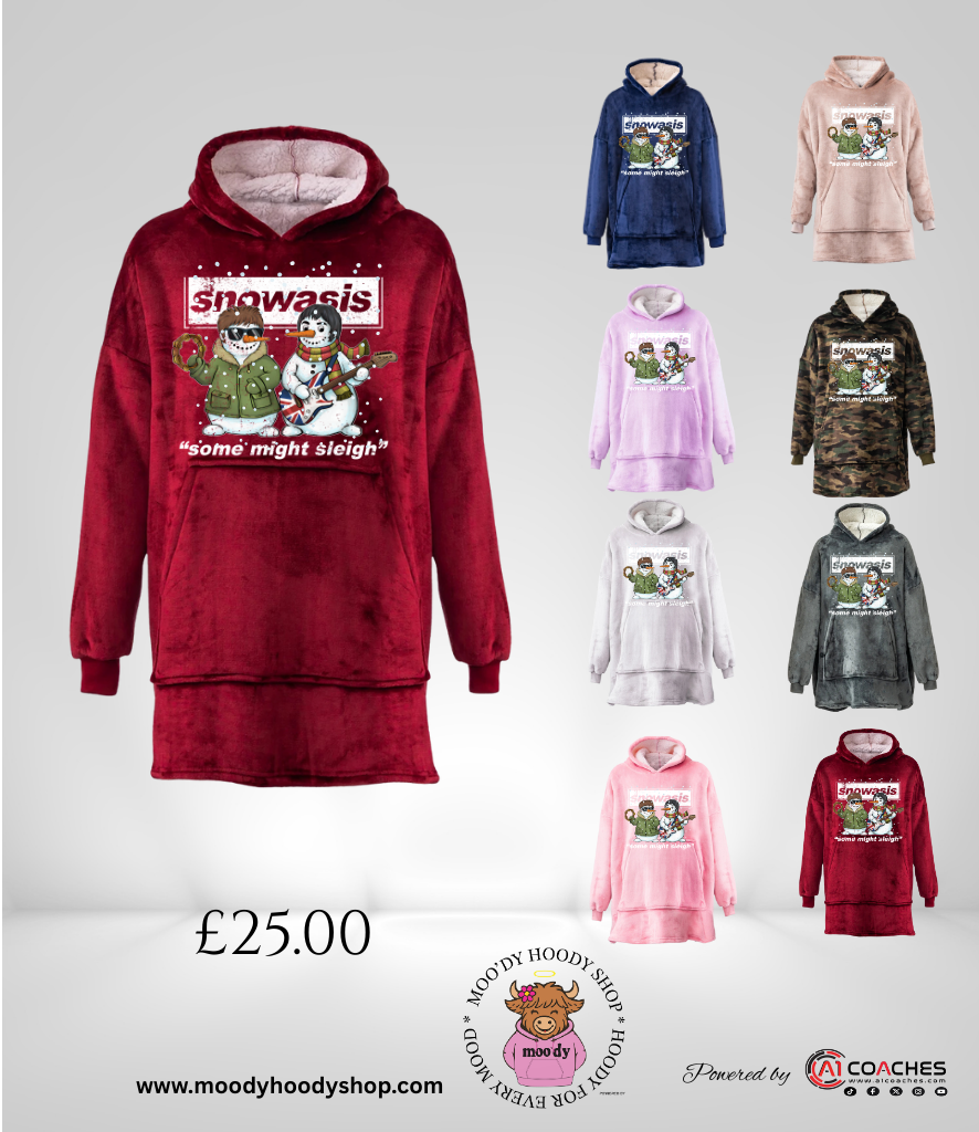 Adult's Oversized Hooded Blanket/Ooudie with Sherpa Lining - Snowasis