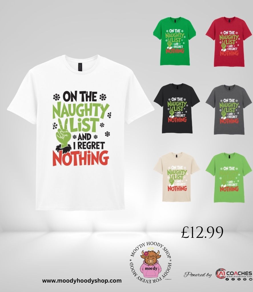 On the Naughty List Christmas T Shirt